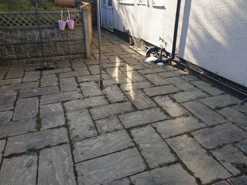 Slabs before being pressure washed in Awsworth: Swipe To View More Images