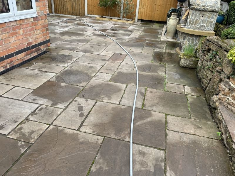 Indian sandstone before being cleaned and re-pointed in Kimberly, Nottingham : Swipe To View More Images