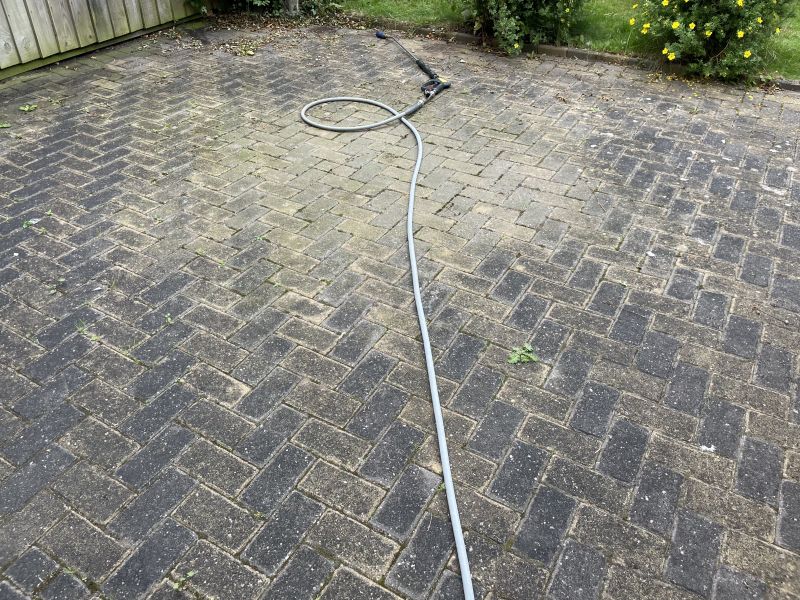 Block paving before being cleaned in Mickleover, Derby : Swipe To View More Images