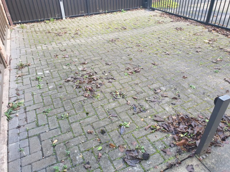Block paving before being cleaned and re-sanded in Edwalton: Swipe To View More Images