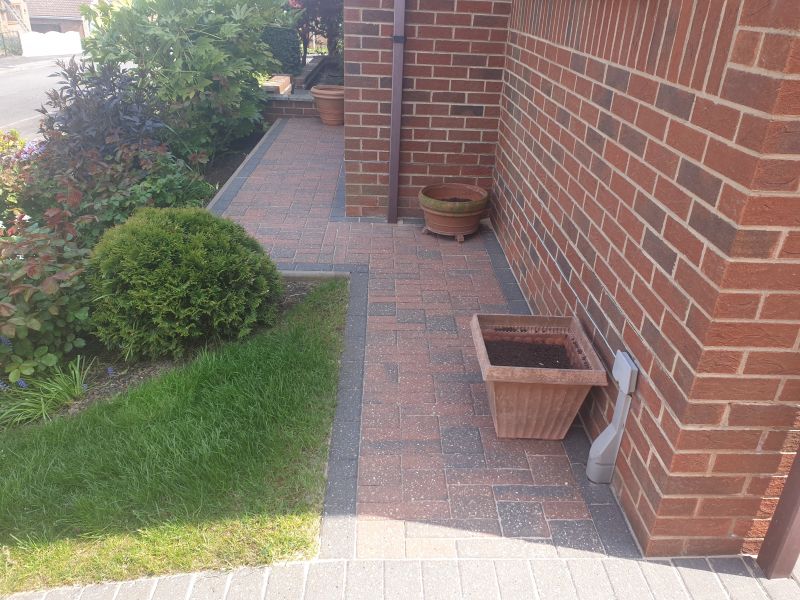 Block paving path after being pressure washed and re-sanded in Ilkeston: Swipe To View More Images
