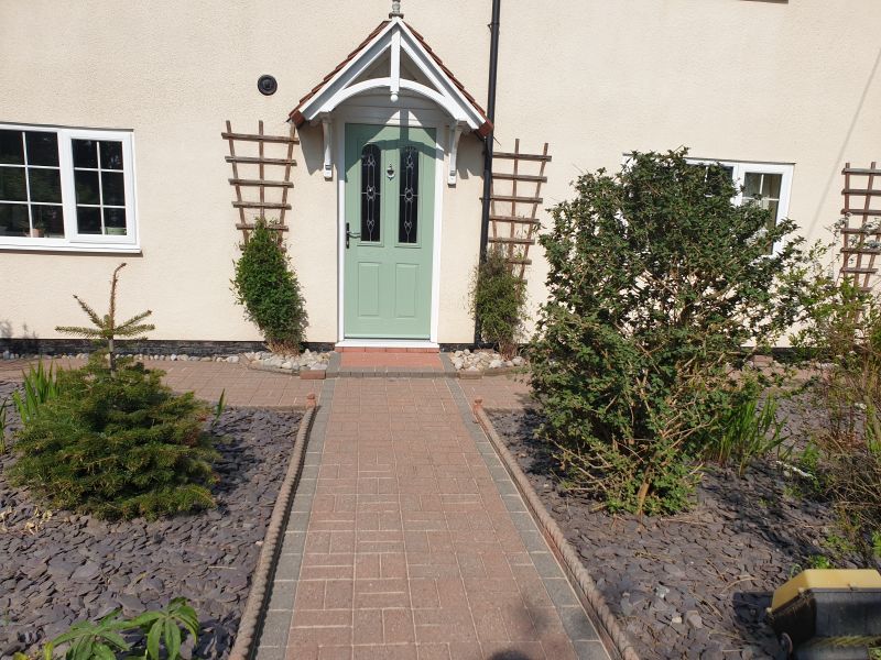Block paving pathway after being cleaned and re-sanded in Awsworth: Swipe To View More Images