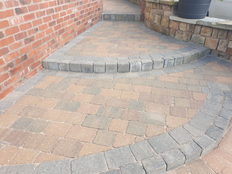 Block paving steps after being cleaned in Ilkeston : Swipe To View More Images