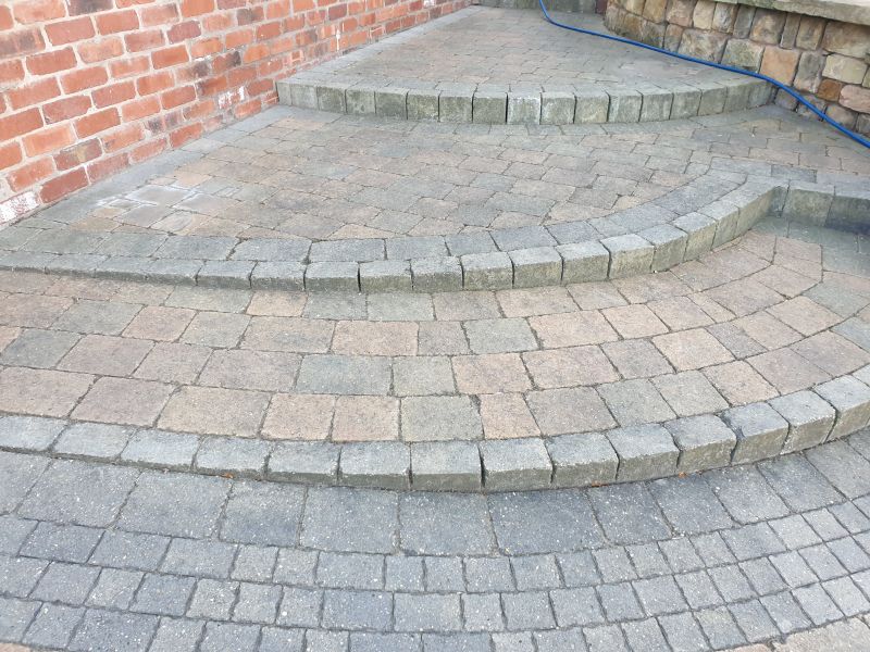 Block paving steps before being cleaned in Ilkeston : Swipe To View More Images