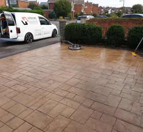 Pattern imprinted concrete after being cleaned in Arnold Nottingham : Click Here To View Larger Image