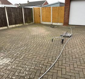 Block paving in Trowell Nottingham before being cleaned : Click Here To View Larger Image