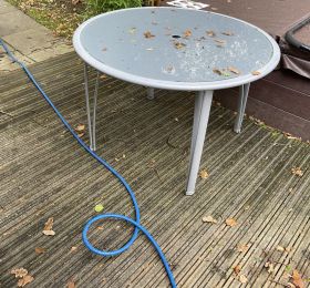 Decking before being cleaned in Matlock : Click Here To View Larger Image